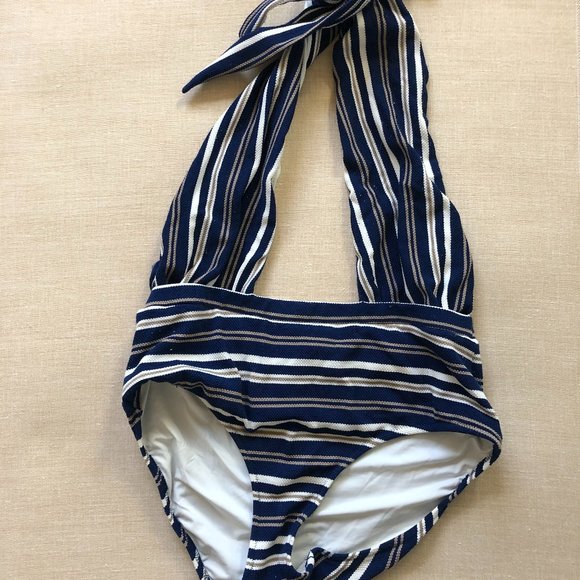 6 Shore Road Cabana Striped Swimsuit Halter in Medium - Picture 2 of 7